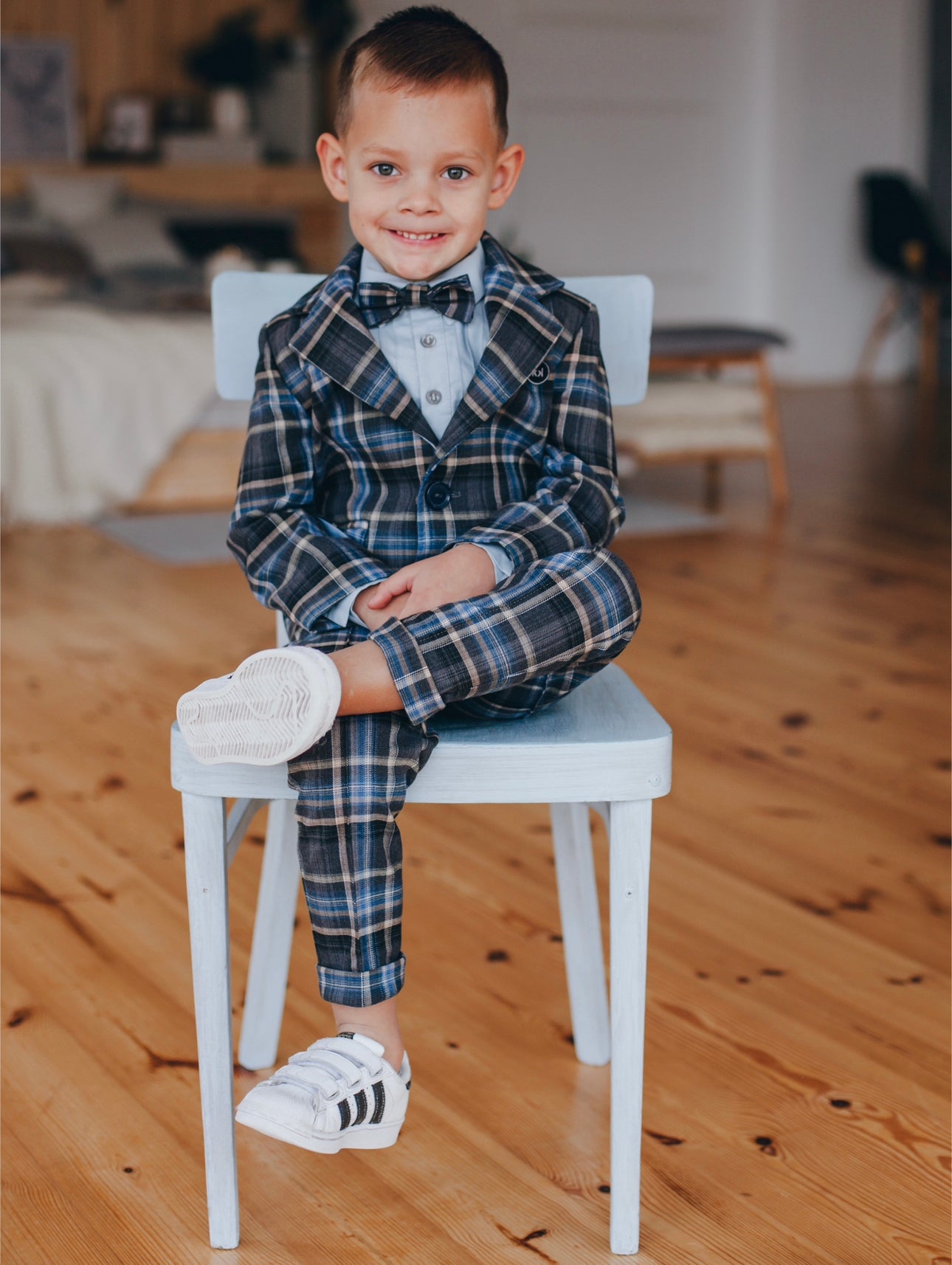 Classic gray plaid suit